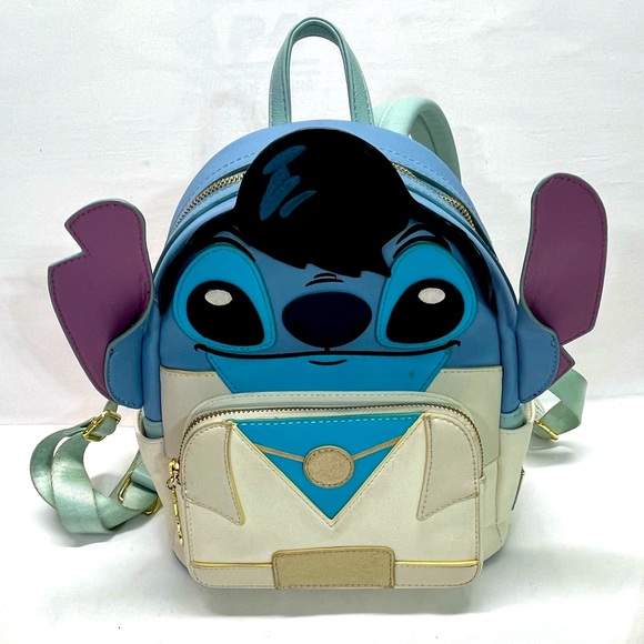 LOUNGEFLY DISNEY ELVIS STITCH MINI BACKPACK/SHOULDER BAG PREOWNED